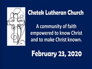 February 23 2020 Sunday Service