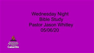 Bible Study  562020 