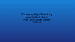 Bible Study 5202020 