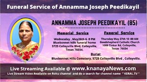 Funeral Service of Annamma Joseph Peedikayil