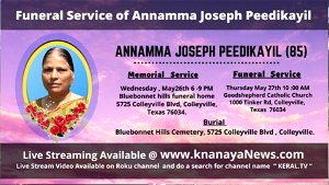 Burial Service of Annamma Joseph Peedikayil