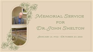 Memorial for Dr John Shelton