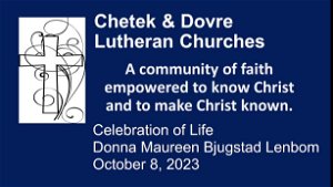Donna Lenbom Celebration of Life October 8 2