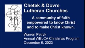 12 6 23 Chetek Lutheran Wednesday Advent