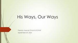 His Ways Our Ways